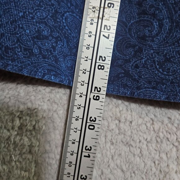 Cremieux Mens Paisley Button-Up Shirt Medium 100% Cotton Blue Long Sleeve - Picture 10 of 13